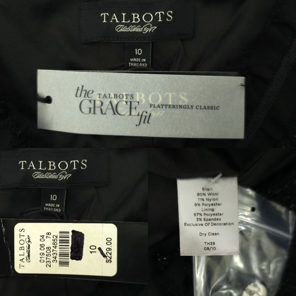 Talbots Grace Fit Wool Blend Snap Front Jacket 10 Shimmer 3/4 Quarter Sleeve NEW - Picture 7 of 15